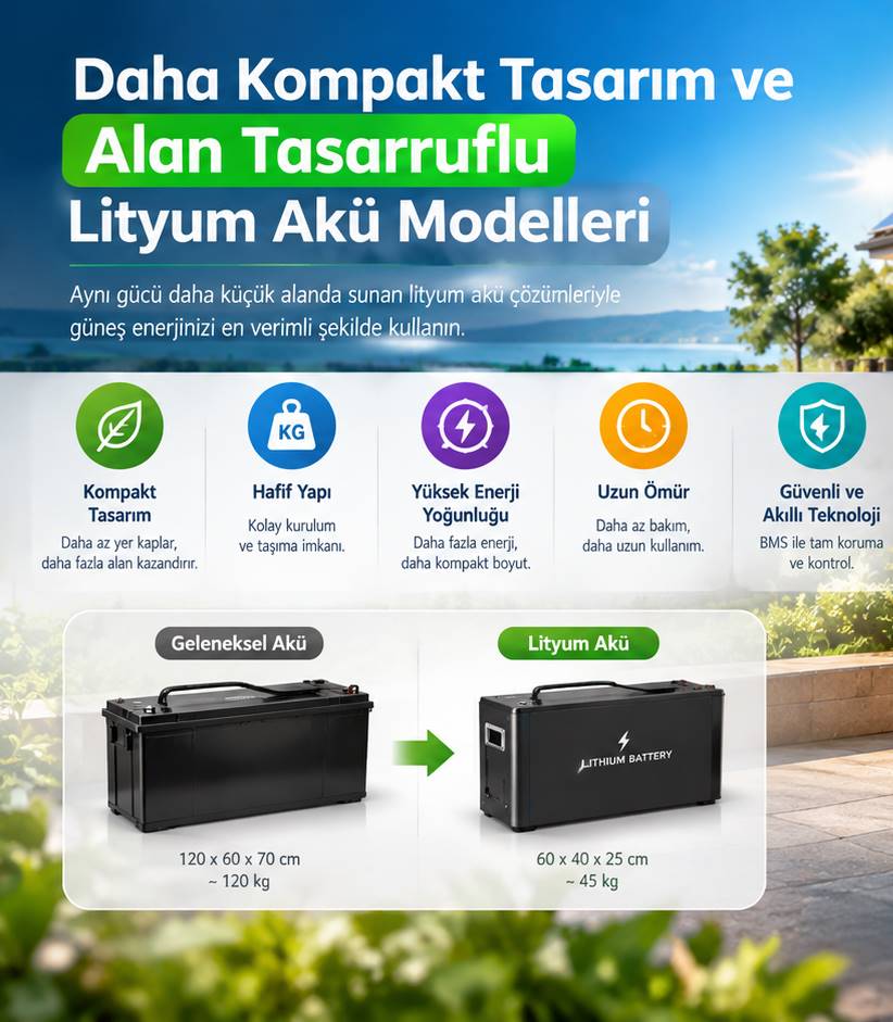 Daha Kompakt Tasarım ve Alan Tasarruflu Lityum Akü modelleri